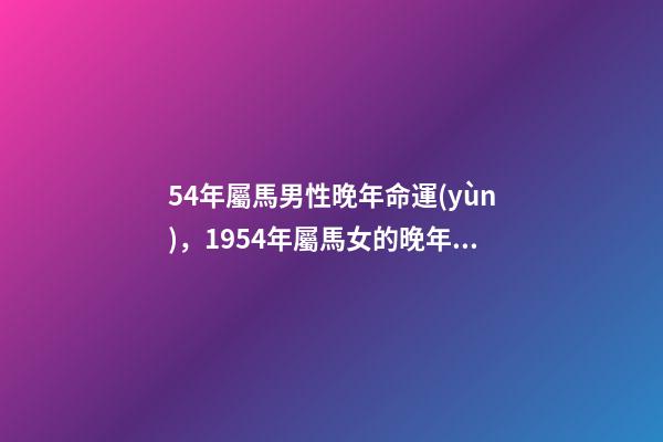 54年屬馬男性晚年命運(yùn)，1954年屬馬女的晚年命運(yùn)？ 1954年屬馬是什么命，2002年出生屬馬五行屬什么命-第1張-觀點(diǎn)-玄機(jī)派